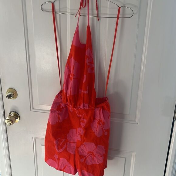 Staud Georgia tropical Floral Halter Romper Size 2 - Picture 5 of 6